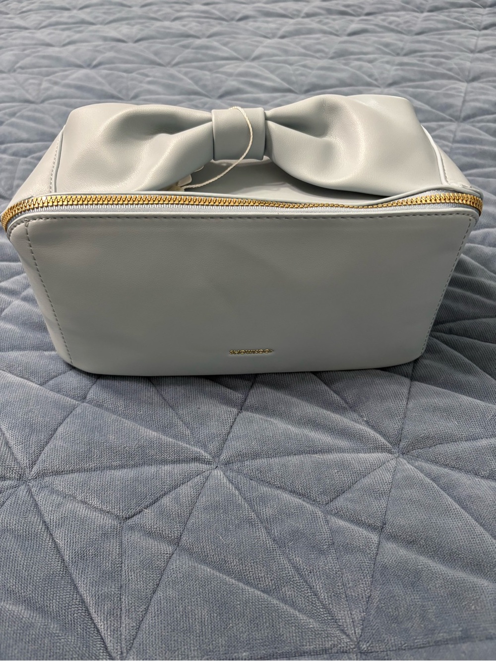 Elegant Bow Top Cosmetic Case in Light Blue